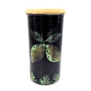 Vintage Waccamaw Stoneware Kitchen Utensil Holder Canister Made in Italy Caddy